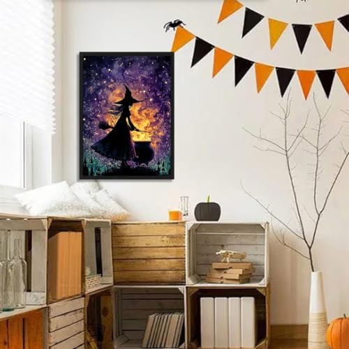 Aestalrcus Halloween Paint by Numbers Kit for Adults, Witch, 16x20inch