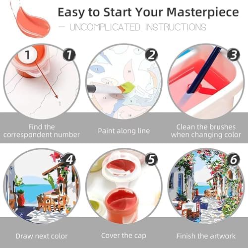 Canrichshop Vintage Boots Paint by Number Kits,Retro Disco Ball Paint by Numbers Kit for Adults Beginner Without Frame,Easy DIY Acrylic Painting for Canvas for Decor 16x20inch