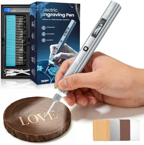 Vanlgs Engraving Pen for Metal Wood Glass Plastic Gift for Teens, Sliver