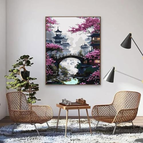EIBEILI Scenery Paint by Numbers Kit for Adults,DIY Wall Decor