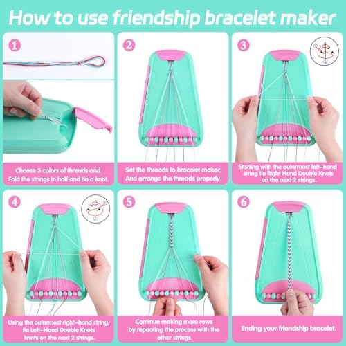 Maynacs Friendship Bracelet Making Kit for Girls 8-12, 28 Pre-Cut Threads