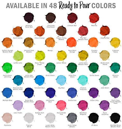 Pouring Masters 48 Color Metallic Ready to Pour Acrylic Pouring Paint Set