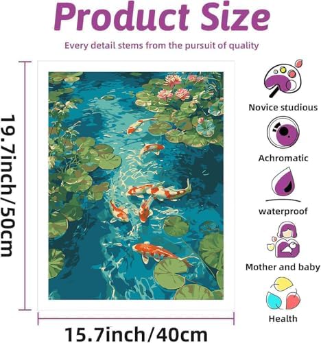 DYAIANGMU Fish Paint by Numbers Kit for Adults Beginners 19.6X15.7inch