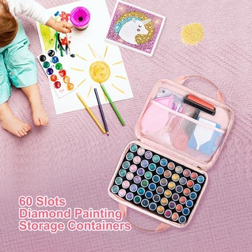 Leudes Diamond Art Storage Painting Case 60 Slots Bead Art Kits for Adults