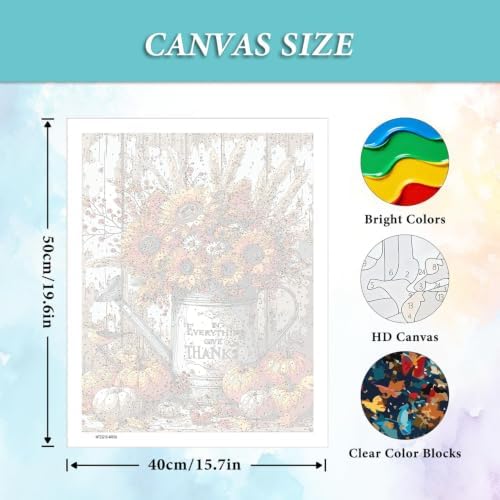 Tabszca Sunflower Vase Paint by Numbers Kit for Adults 16 X 20 Inch