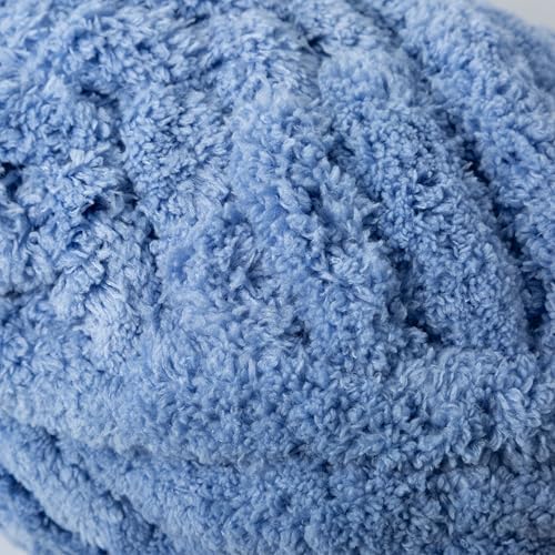 Loops & Threads Fluffy Chenille Yarn - Yarn for Knitting, Crochet, Weaving, and Arts & Crafts - Periwinkle, Polyester, 10.58 oz