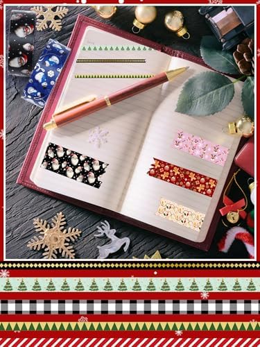 Outus 21 Rolls Christmas Gold Foil Holiday Washi Tape Decorative, Classic