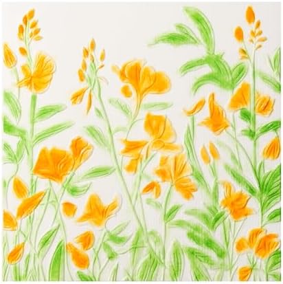 BAOFALI 3D Embossing Folder for Card Making, Flowers Petals Stems and Leaves Plastic Texture Fades Embossing Folder Template for Scrapbooking Cardstock Album DIY Decoration Paper Crafting 5.9x5.9inch