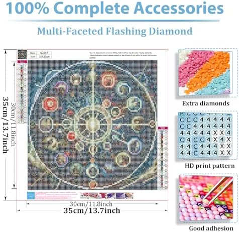 Fantasy Diamond Art Kits for Adults, Diamond Painting Kits 14x14 Inch | Diamond Painting Kits for Adults Beginners, Gem Art, 5D Full Drill, DIY Arts and Crafts for Gift Home or Decor