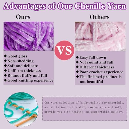 4 PCS 400g Soft Chenille Velvet Yarn for Crocheting,Fluffy Warm Yarn for Knitting and Crochet DIY Craft Blanket Bag Hat Scarve Clothe Gloves Slippers Doll（Bright Green）