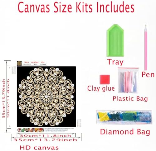 DIYBEADDOT Mandala Flower Painting Kits for Adults,5D Diamond Art Painting Kits for Beginner, DIY Crystal Rhinestones Diamond Painting for Home Wall Decoration 11.8 X 11.8 Inch