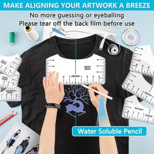 67 Pcs Sublimation Shirts Tool Kits for Vinyl Alignment,Heat Press Mat Pad Silicone,T-Shirt Rulers Guide and Teflon Sheet for Cricut Heat Press HTV Vinyl Center Designs,Craft Sewing Accessories