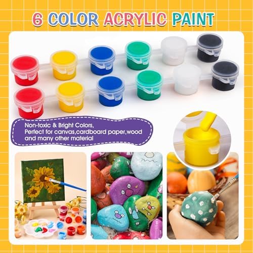 ESRICH 5 Set Canvas Painting Kit, Mini Acrylic Paint Set