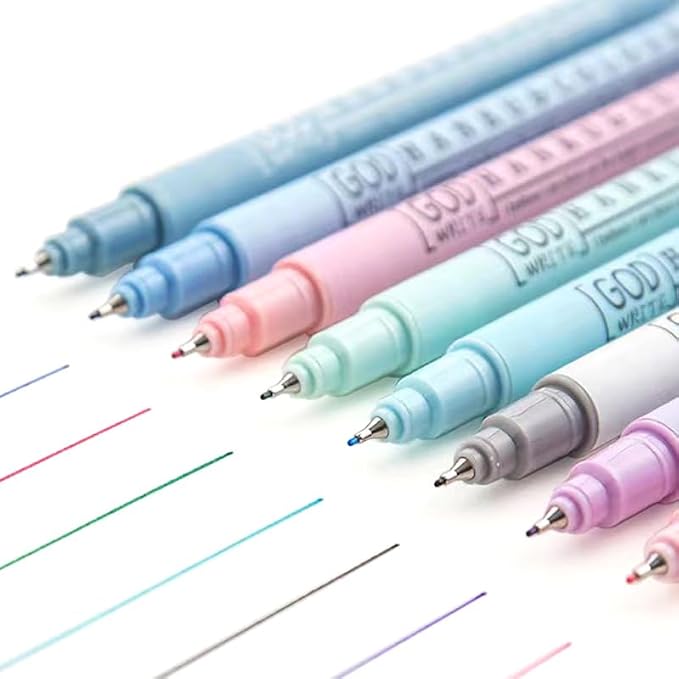 HANKU Bible Pens No Bleed Through, 8 Colors 0.38mm Fine Point Pen Set