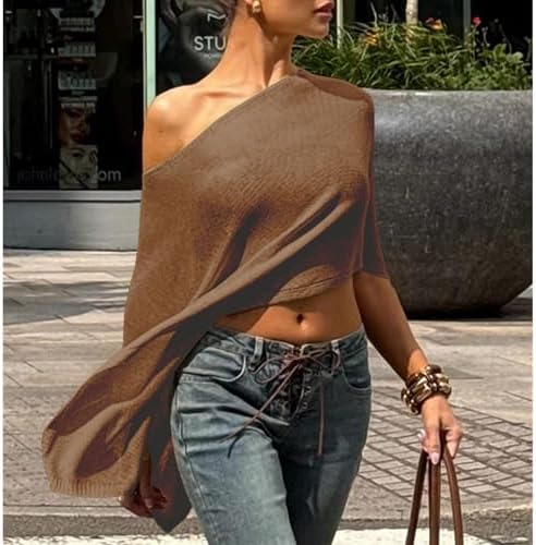 Women Sheer Poncho Shawl Top Lightweight Knit Pullover Beach Cover Up Tops