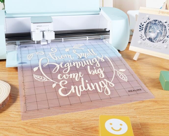 REALIKE StandardGrip Cutting Mat Compatible with Cricut Maker 4/Maker 3/Maker/Explore 4/3/Air 2/Air/One, 2 Pack 12x12 Inch Transparent Standard Grip Adhesive Sticky Non-Slip Cut Mat