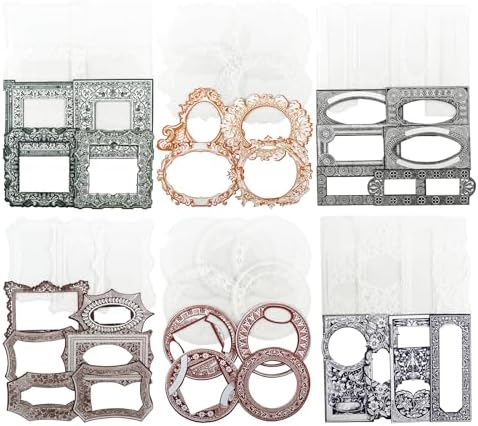 120PCS Vintage Frame Sticker Set, Retro Decorative Borders, Cardstock & PET Stickers for Scrapbook Journal Collage Planner DIY