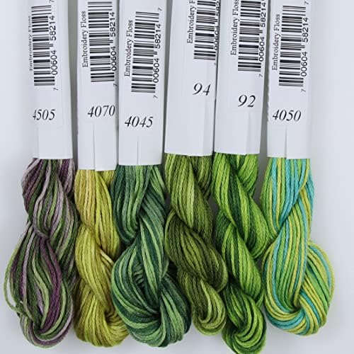 KCS Big skeins of 25 Meters Size 25 Color Variegated Cross Stitch Stranded Threads,6 skeins,18