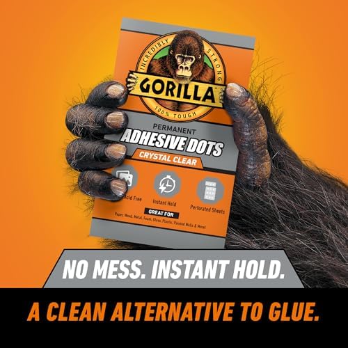 Gorilla Permanent Adhesive Dots, Double-Sided, Clear, 150 Pieces, 3-Pack