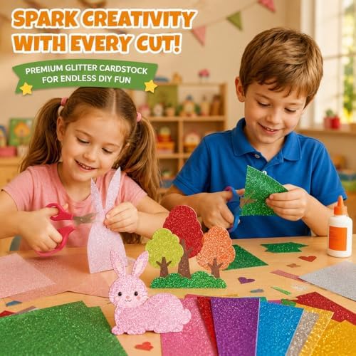 20 Colors 40 Sheets Glitter Cardstock,Cardstock Paper,Premium Sparkly Cricut Cardstocks,A5 Glitter Paper for Arts Crafts,Card Making, Scrapbook Supplies for DIY Project