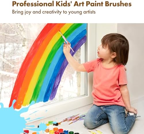 Artify Paint Brushes for Kids, 15-Sizes Paint Brush Set for Kid's Arts and Crafts, Ergonomic Donuts Handle | Macaron Colors Kids Paint Brushes, for Acrylic, Oil, Watercolor, Gouache, Paint by Numbers