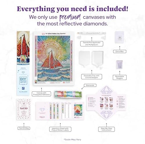 DIAMOND ART CLUB Sailing Away Diamond Art Kits for Adults