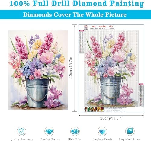 EIBEILI Diamond Art Kits for Adults-Colorful Flowers BucketDiamond Painting