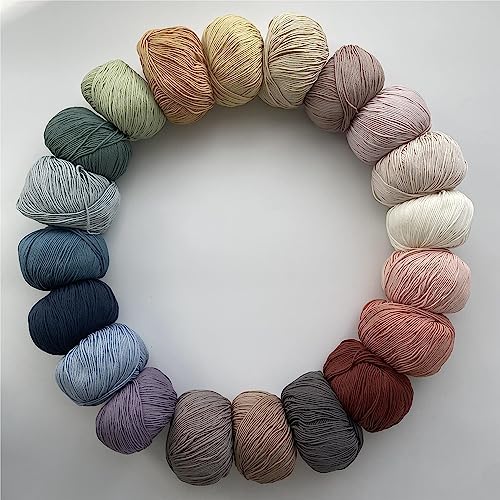 Fine Weight Knitted and Crocheted Cotton Yarn, 100% Long Staple Cotton Yarn, Baby Sports, 2 Packages of 100g/3.52oz (Per Skein 50g/162yards) - Purple Pink