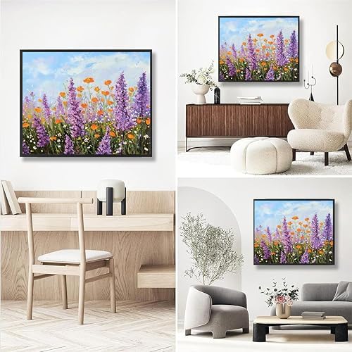 Flower Paint by Numbers for Adults with Framed Canvas - with Wooden Easel