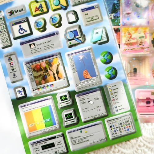 Vintage Y2K Aesthetics Sticker Book, 30 Sheets 400+ Pcs Scrapbook Stickers