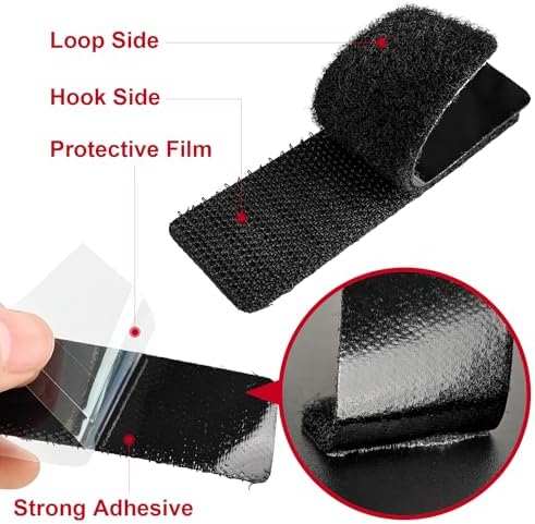 Nylon Heavy Duty Hook and Loop Tape with Adhesive, Double Sided Strong Backing Tape for Crafts, Office, Wall Adhesive Tape (20 Sets of 1x5 inch)