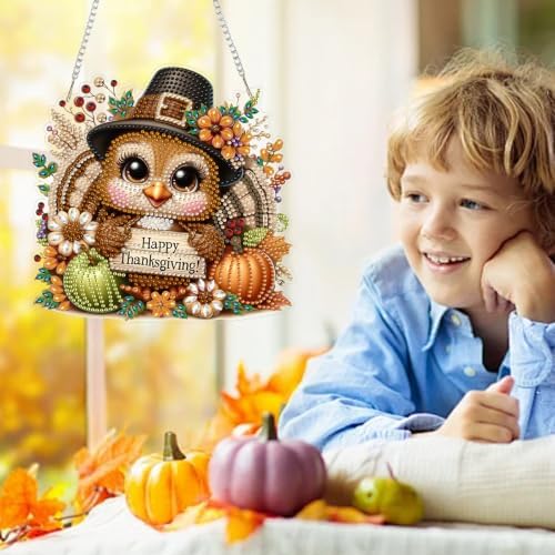 AIBOERL Diamond Art Kits for Adults,Halloween Acrylic Hanging Suncatcher