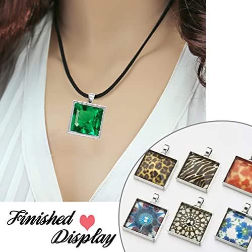 J6QIHANG Pendant Trays Kit with Cabochon Glass