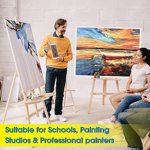 Sherr 3 Pcs Large Blank Painting Canvas Stretched Primed, 48 x 36 Inch