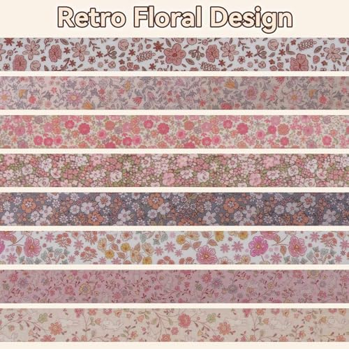 8 Rolls Washi Tape Set 10 mm Floral Washi Tape Set