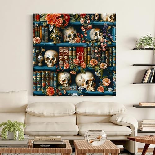 Diamond Art Kits for Adults,Skull book Diamond Painting Kits 14x14in