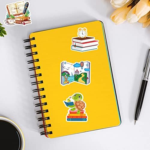 100 Pcs Book Stickers Bulk, Reading Sticker for Water Bottles, Library Stickers, Book Accessories for Reading Lovers, Vinyl Waterproof Sticker for Teens Adults Kids Students Teachers