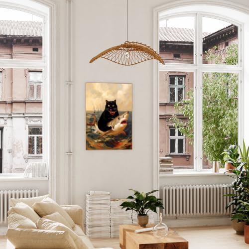 xcemhil Black Cat Paint by Numbers Kit for Adults Beginner, Black Cat Paint by Numbers for Adult, Acrylic Paint by Number Kits Suitable for Home Wall Art Decor Gifts 16x20 Inch