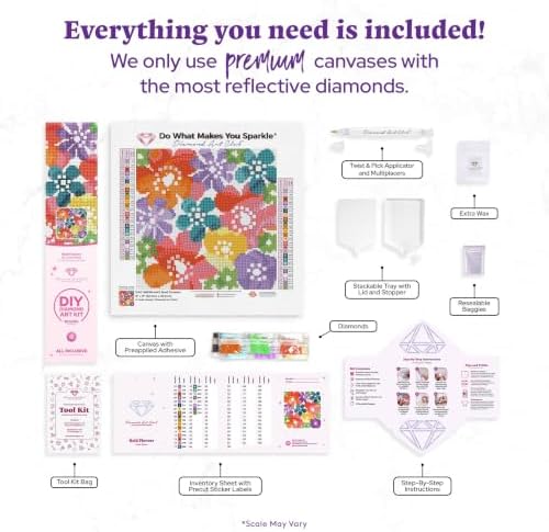 DIAMOND ART CLUB Bold Flowers Diamond Art Kits for Adults