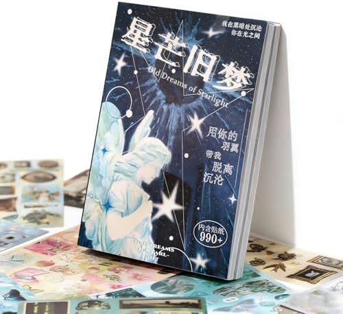 Japanese Manga Style Sticker Book Four Seasons Radio Romantic Memory Series, 30 Pages Coated Paper Collection for Diary Scrapbooking Notebooks