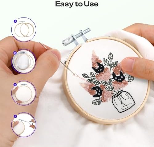 Caydo 6 Pieces 3 Inch Embroidery Hoop with Metal Screw
