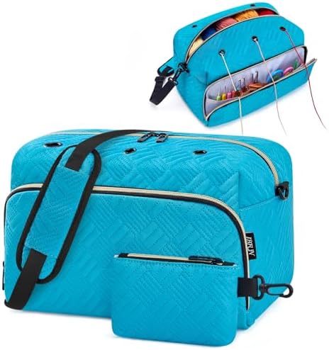 IBFUN Crochet Yarn Knitting Bag Organizer for Knit Accessories Hooks