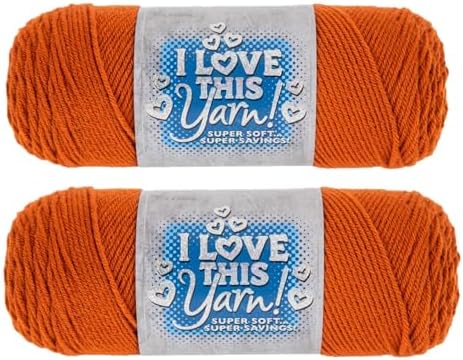 Hobby Lobby I Love This Yarn 100% Acrylic, 154 Burnt Pumpkin, Set of 2