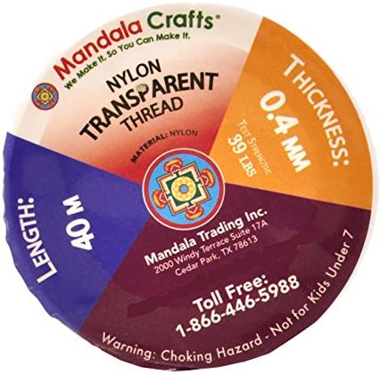 Mandala Crafts 0.4mm Clear Monofilament Invisible Thread for Quilting