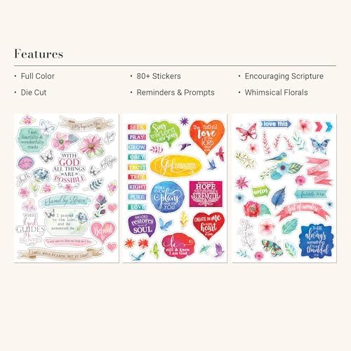 Christian Art Gifts Colorful Stickers for Bible Journaling or Adult Coloring, Scrapbooking or Craft Stickers