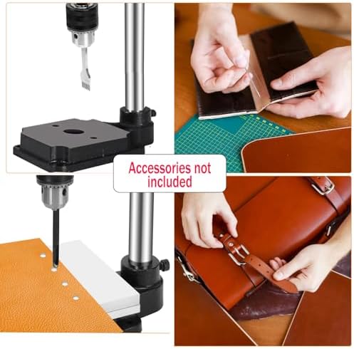 Leather Press Machine Hole Puncher Hand Punching Machine with 4cm Round Press Plate,11pcs Punch Tool Include Rivet Setter,Snap kit Tool for DIY Craft Punching Cutting,Install Rivets and Snap Buttons