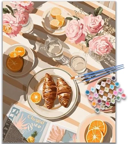 Kalonyth Coffee Paint by Numbers Kit for Adults, 16x20 inch, No Framed