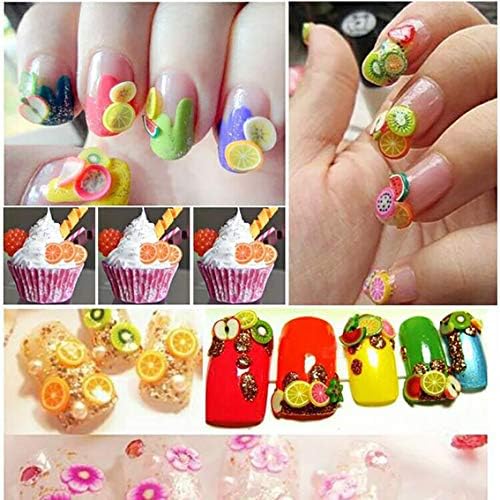 16800Pcs Fruit Slices Fruit Nail Art Slices Polymer Clay Slice Nail 3D Polymer Slice Colorful DIY Nail Art Supplies for DIY Crafts （24 Styles）