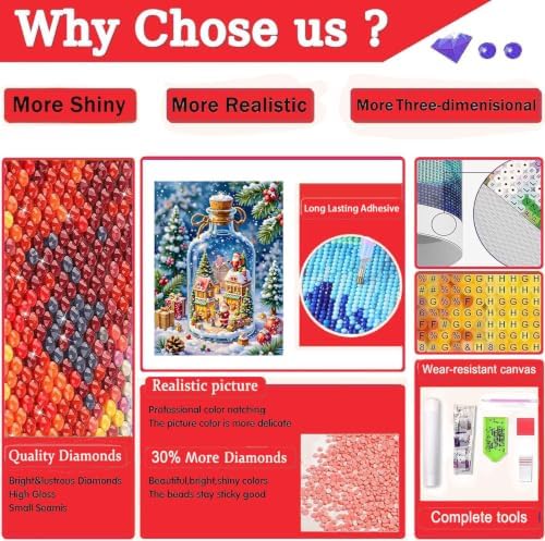 Axquilon Christmas Diamond Art Kits for Adults 12x16 inch