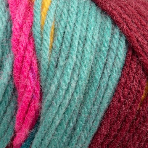 Craft County Size 4 (Medium) 100% Acrylic Fiber Yarn – Variety of Color and Pattern Options – Great for Crochet, Knitting, and Weaving (Jeweltone)